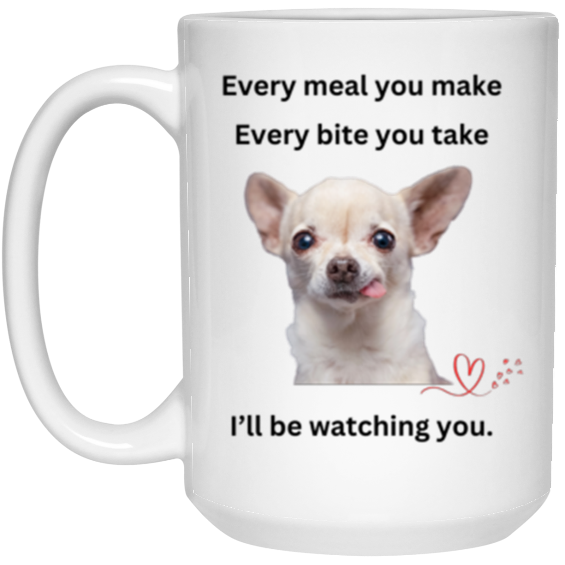 Doggie Heart Wraparound 15oz White Mug