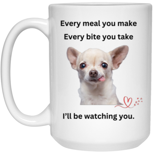 Doggie Heart Wraparound 15oz White Mug