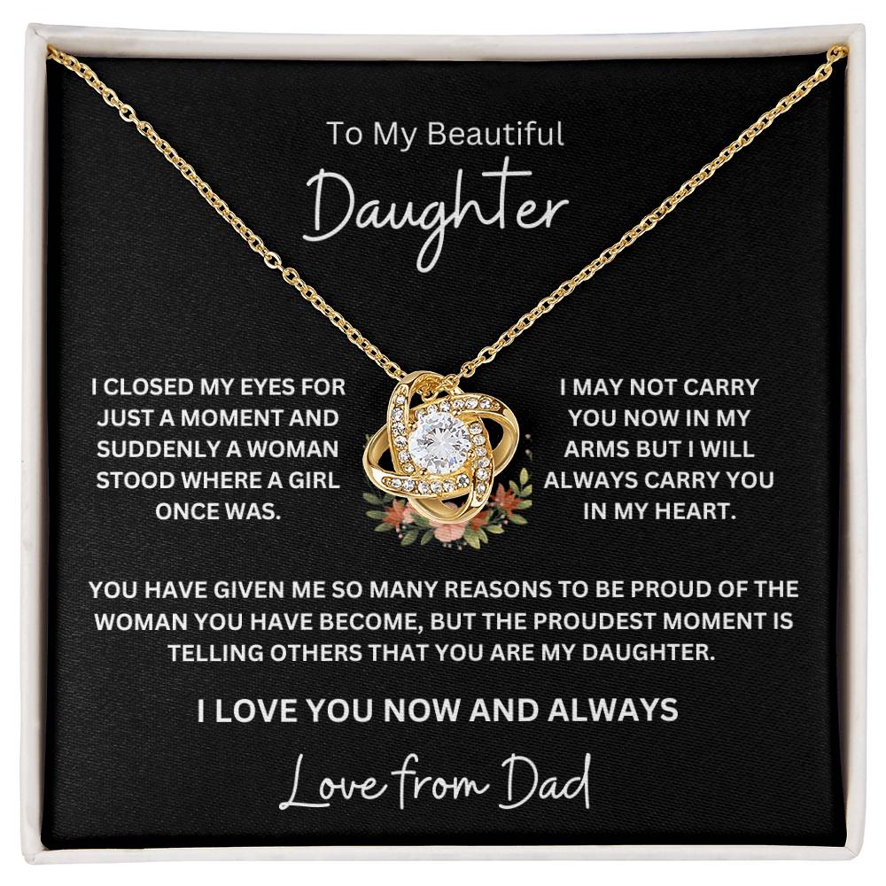 To My Beautiful Daughter / Love From Dad (Love Knot Necklace)