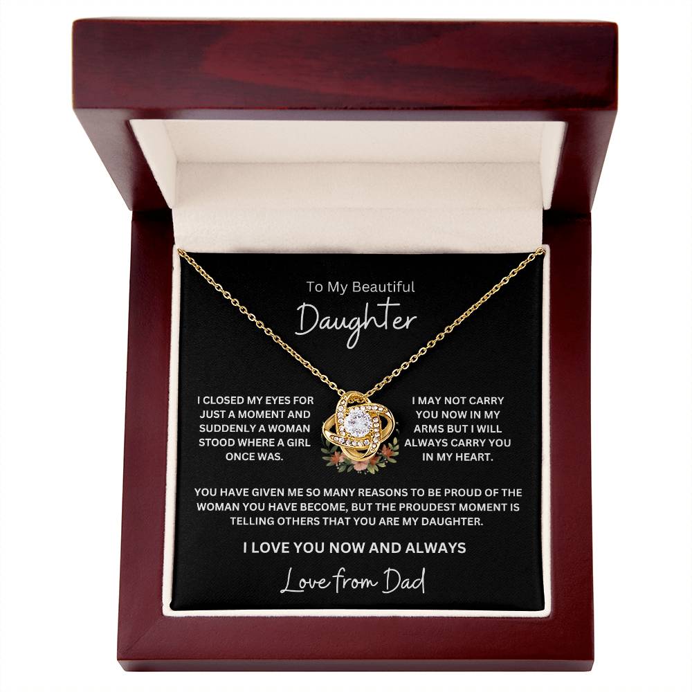 To My Beautiful Daughter / Love From Dad (Love Knot Necklace)