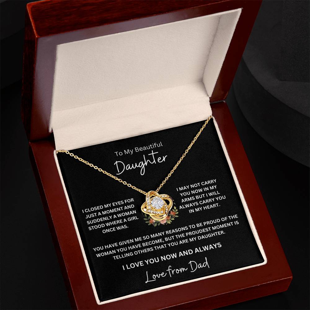 To My Beautiful Daughter / Love From Dad (Love Knot Necklace)