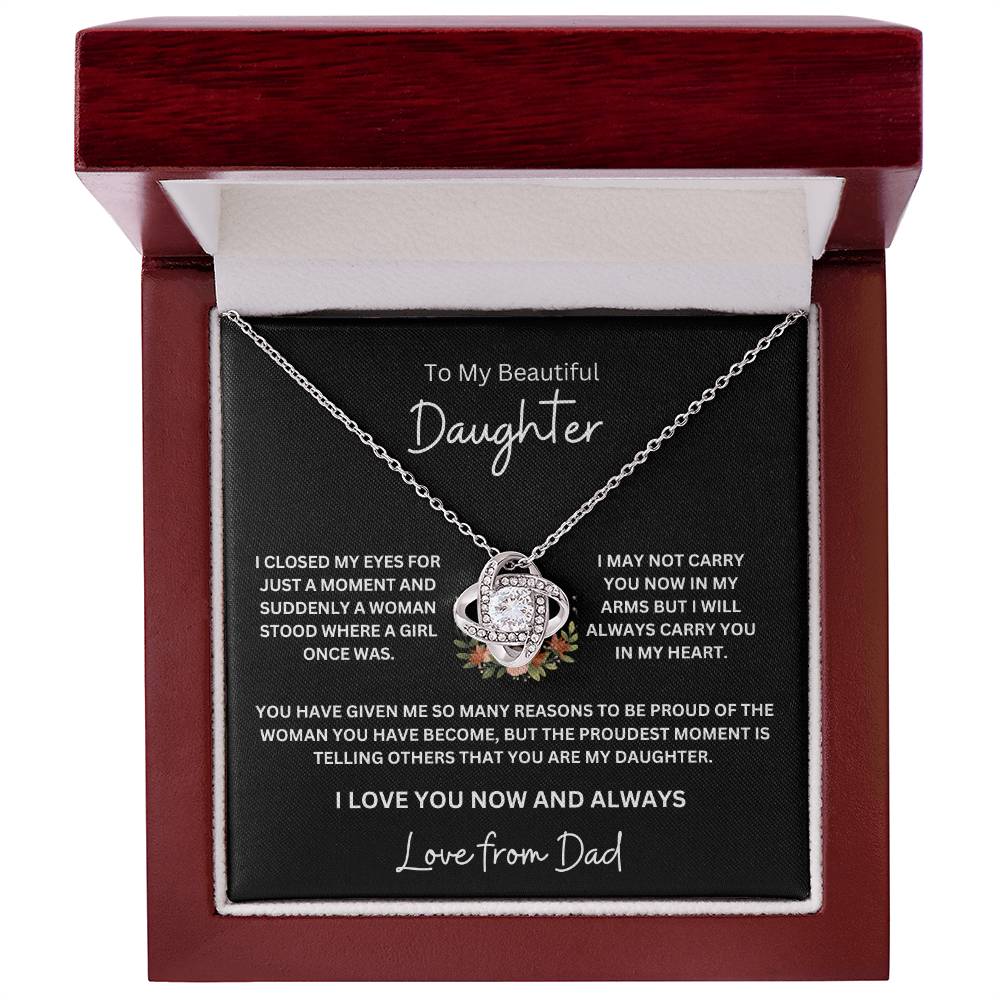 To My Beautiful Daughter / Love From Dad (Love Knot Necklace)